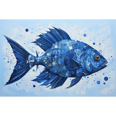 Tableau Poisson Bleu Contemporain